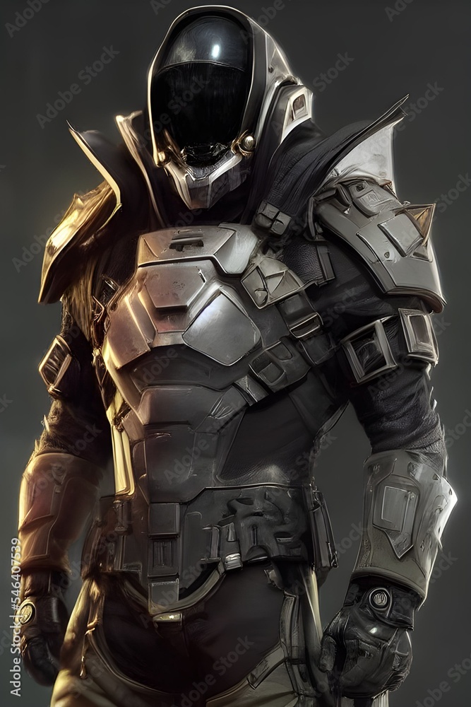 Fototapeta premium Armored Monster cyborg brutal warrior post apocalyptic