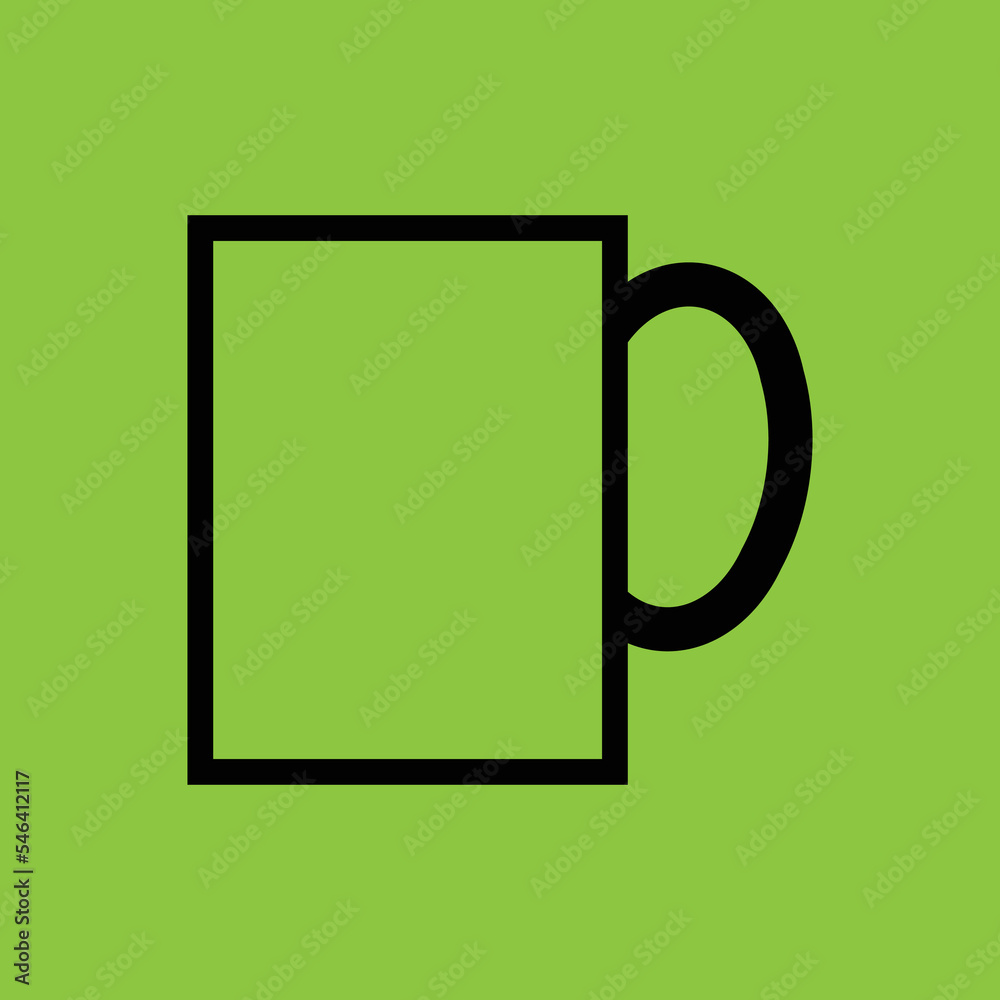 Coffee Cup icon isolated on Green Background. Coffee Cup icon isolated on Green Background.
