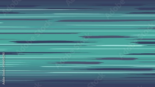 Comic cartoon speed lines background. Horizontal moving lines anime style turquoise blue color