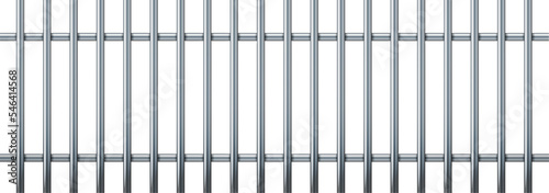 Realistic prison metal bars. Prison fence jail. Iron jail cage. Template design for criminal or sentence. Vector illustration