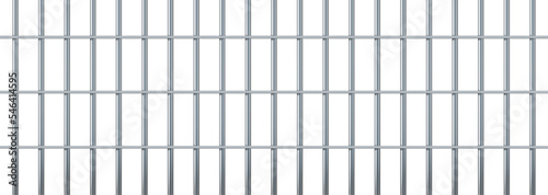 Realistic prison metal bars. Prison fence jail. Iron jail cage. Template design for criminal or sentence. Vector illustration
