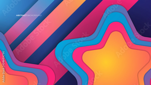 Trendy simple color gradient abstract background with dynamic three dimensional shapes effect. Vector Illustration For Wallpaper, Banner, Background, Card, Book Illustration, landing page.