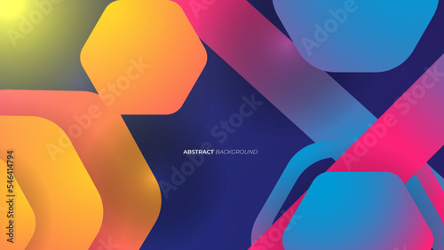 Trendy simple color gradient abstract background with dynamic three dimensional shapes effect. Vector Illustration For Wallpaper, Banner, Background, Card, Book Illustration, landing page.