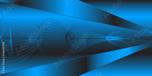 Modern blue Abstract background. Modern minimalistic vector abstract template for business background design. 3D chrom effect.