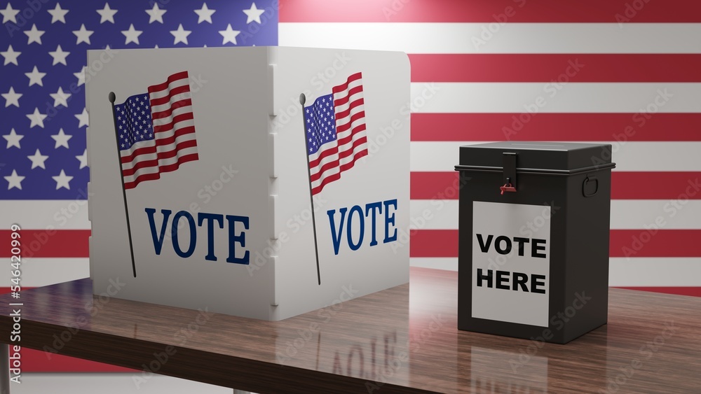 Fototapeta premium 3d rendering of ballot box written