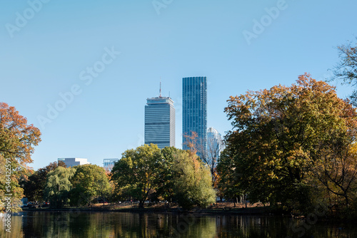 Modern office building in the city skyscraper architecture at daylight	
 photo