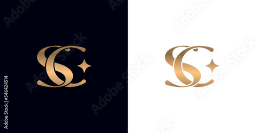 beauty salon woman  style logo SC or CS design