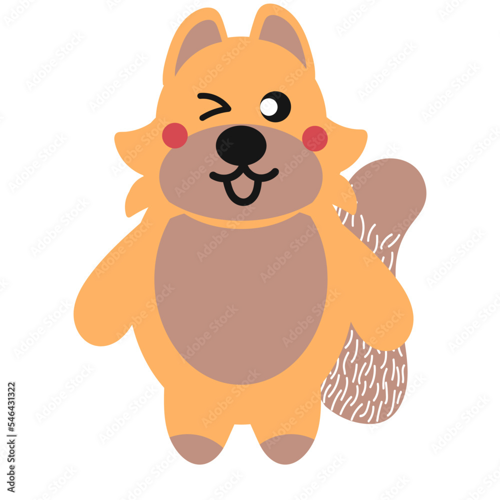 Fototapeta premium Fox Hand Drawn Childish element