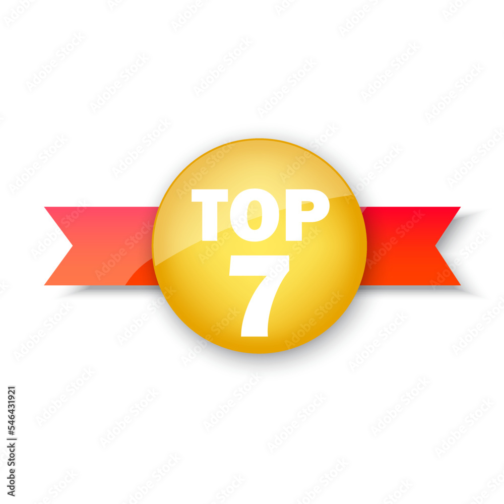 Top 7 rating banner. Sale label. Business concept. Logo template. Vector illustration. stock image. Top 7 rating banner. Sale label. Business concept. Logo template. Vector illustration. stock image.