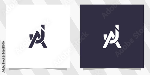 letter ja aj logo design photo