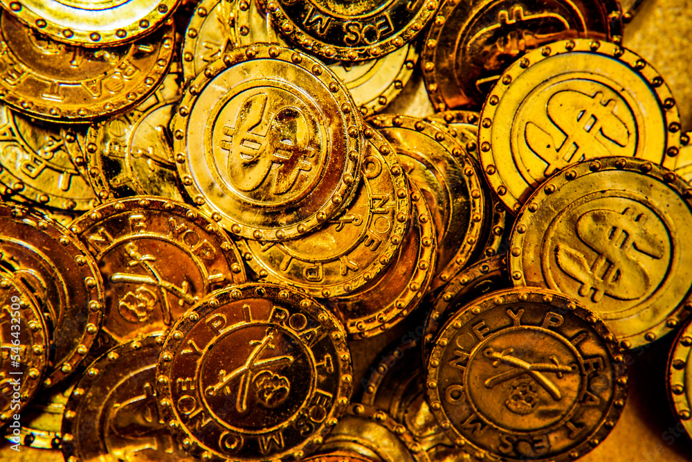 Naklejka premium 大量の金貨のイメージ