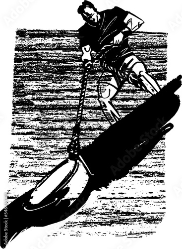 black and white illustration of a strong athlete with weight on the rob 