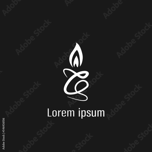 Candle light icon logo design vector