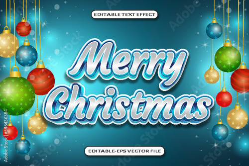 Merry Christmas Editable Text Effect 3D Emboss Style Design