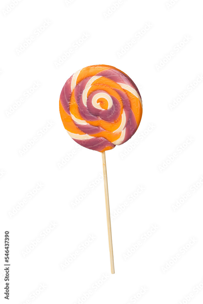 Purple orange lollipop isolated on a white background. Purple orange lollipop isolated on a white background.