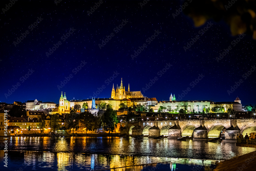Night view of Prague Castle, Czech Republic