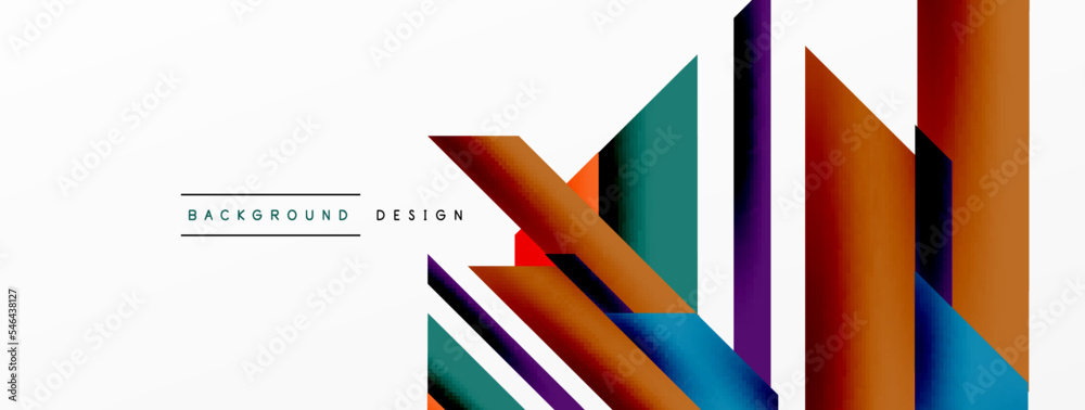 Minimal geometric abstract background. Dynamic 3d lines composition. Trendy techno business template for wallpaper, banner, background or landing Minimal geometric abstract background. Dynamic 3d lines composition. Trendy techno business template for wallpaper, banner, background or landing