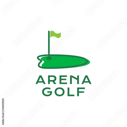 sport golf arena flag hole logo design