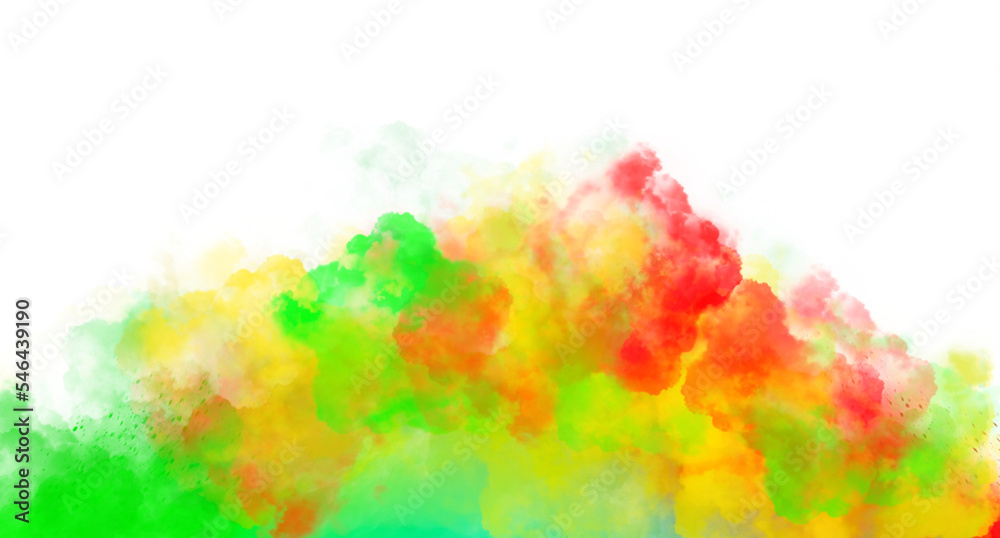 transparent smoky rainbow powder Explosion effect