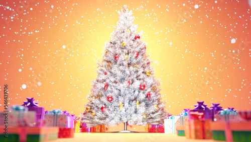 christmas tree in the snow