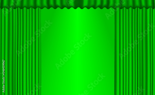 Background vector green curtain style.