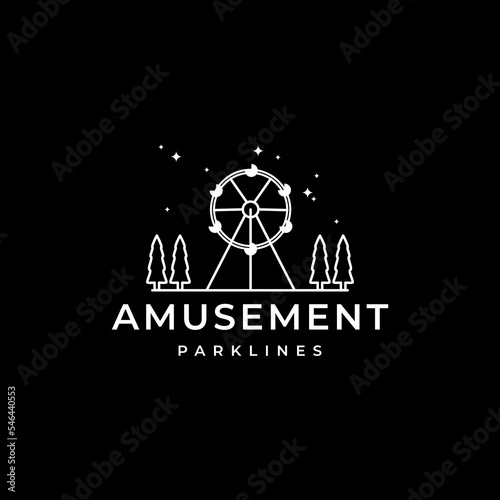 Amusement night festival logo design vector