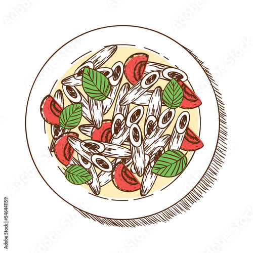 penne and tomatoes