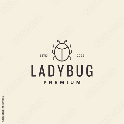 little insect ladybug line hipster logo design vector