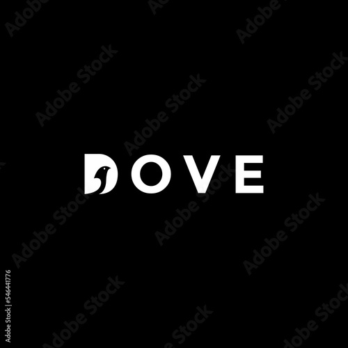 wordmak letter dove logotype modern logo design vector