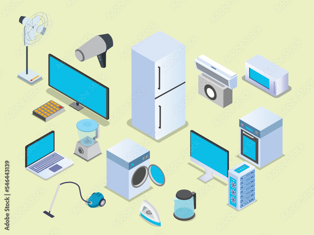 Home appliances equipment collection set Home appliances equipment collection set