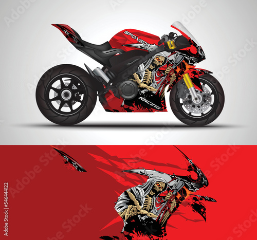 motorcycle livery graphic vector. abstract grunge background design for vehicle vinyl wrap and car branding	