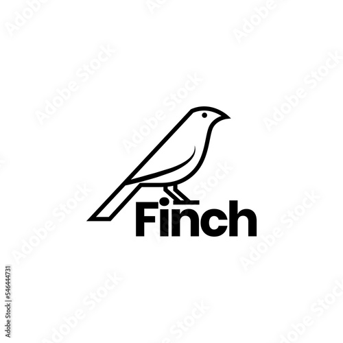 finch bird modern minimalist logo design vector photo