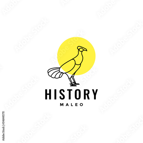 legend history bird maleo line logo design vector photo