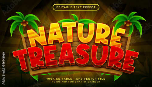 nature treasure 3d text effect and editable text effect