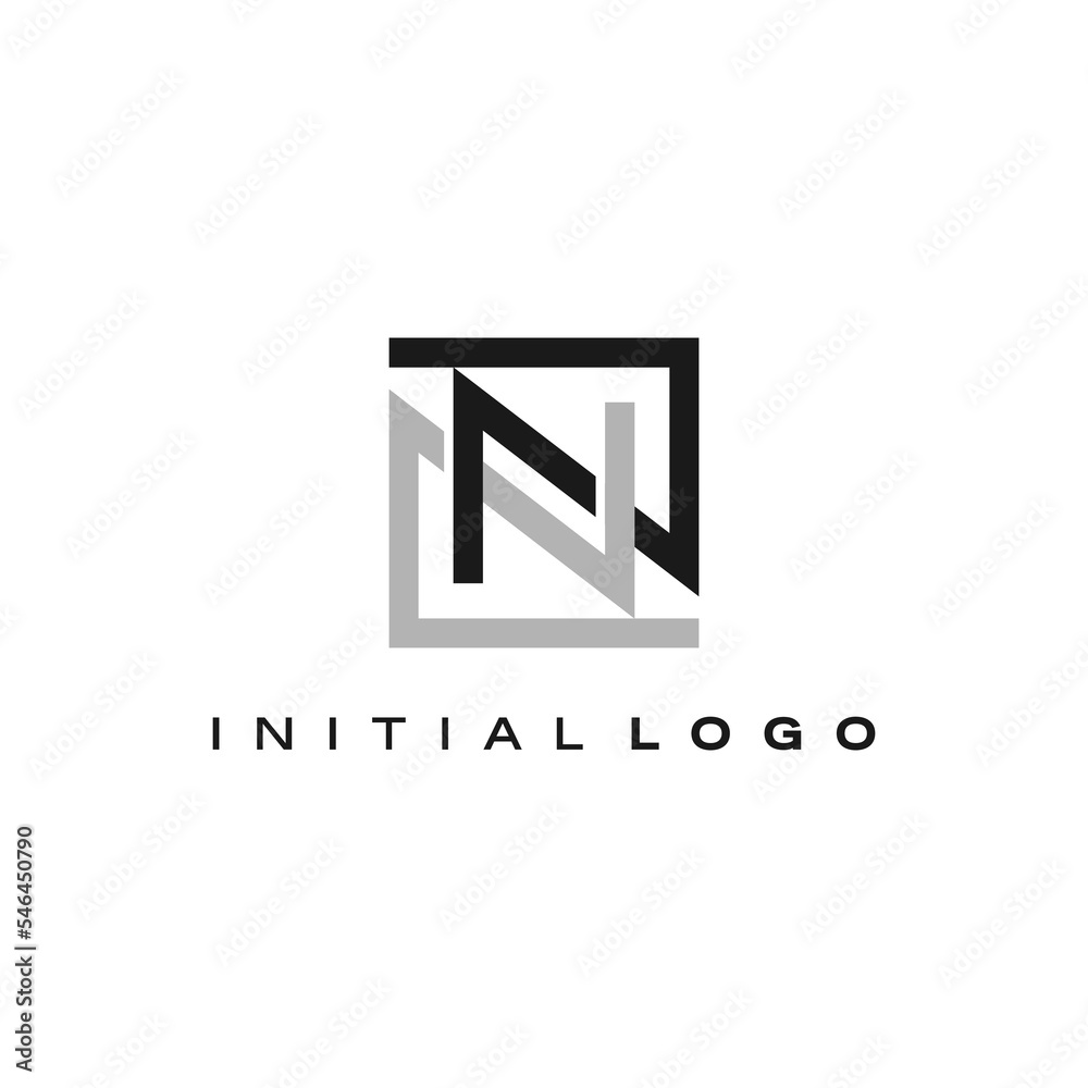 Simple Square Initial Logo Design Template from Double N Letters Simple Square Initial Logo Design Template from Double N Letters