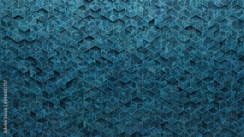 Glazed Block Rendering Textured, Glazed Mosaic Tiles arranged in the shape of a wall. Diamond ...