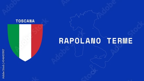 Rapolano Terme: Illustration mit dem Ortsnamen der italienischen Stadt Rapolano Terme in der Region Toscana photo