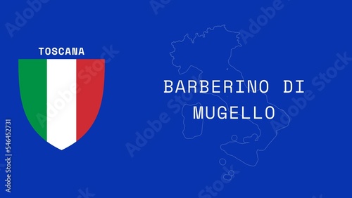 Barberino di Mugello: Illustration mit dem Ortsnamen der italienischen Stadt Barberino di Mugello in der Region Toscana photo