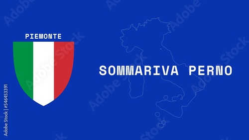 Sommariva Perno: Illustration mit dem Ortsnamen der italienischen Stadt Sommariva Perno in der Region Piemonte photo