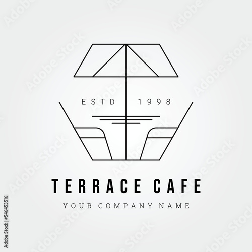 terrace cafe logo vector illustration design