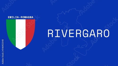 Rivergaro: Illustration mit dem Ortsnamen der italienischen Stadt Rivergaro in der Region Emilia-Romagna photo