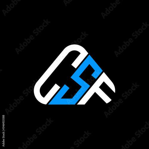 CSF letter logo creative design with vector graphic, CSF simple and modern logo in round triangle shape. photo