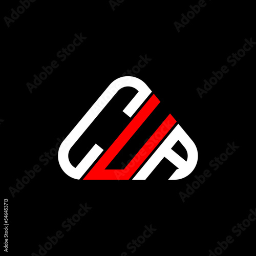 CUA letter logo creative design with vector graphic, CUA simple and modern logo in round triangle shape.