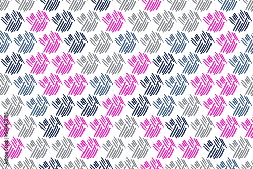Sketch stroke scribble seamless pattern vector print design. Trendy doodle wa...