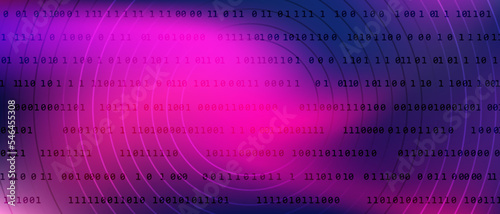 0 1 matrix digits big data tech vector background with fluid gra
