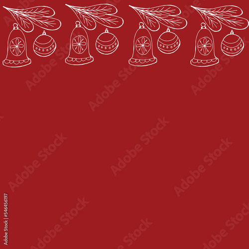 Banner for seasonal discounts, invitation or greeting card, exclusive Christmas decorations, christmas flat design vector. Holiday Party Card Design Template
