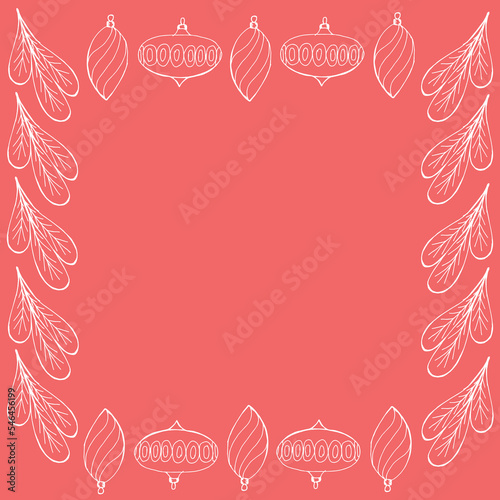 Banner for seasonal discounts, invitation or greeting card, exclusive Christmas decorations, christmas flat design vector. Holiday Party Card Design Template
