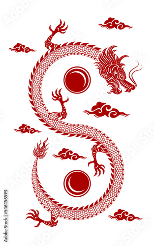 Traditional red Chinese Dragon