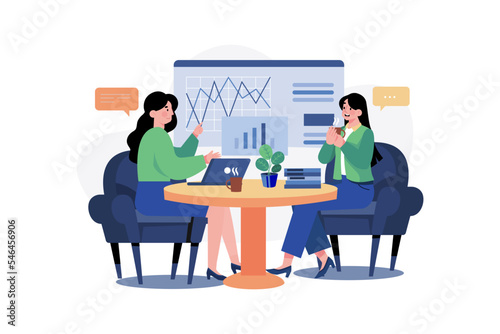 Exchange Of Ideas With Copartner Illustration concept on white background
