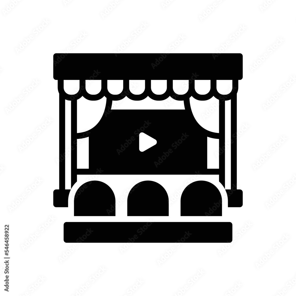Black solid icon for theaters Black solid icon for theaters